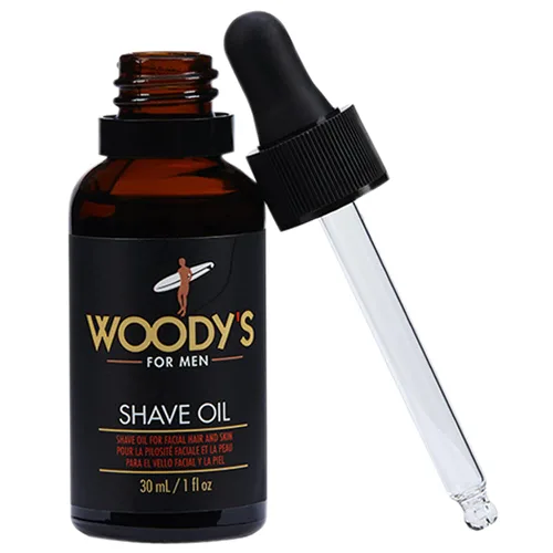Woody's Aceite de afeitado para hombres, capa de aceite base preafeitado para un afeitado mejorado y una piel más suave, 1 onza líquida