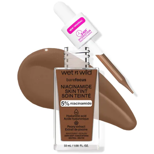 Miniatura 15 de wet n wild Bare Focus Tinte para la Piel, Enriquecido con 5% Niacinamida, Cobertura Ligera Transparente Modulable, Acabado Radiante Natural, Claro