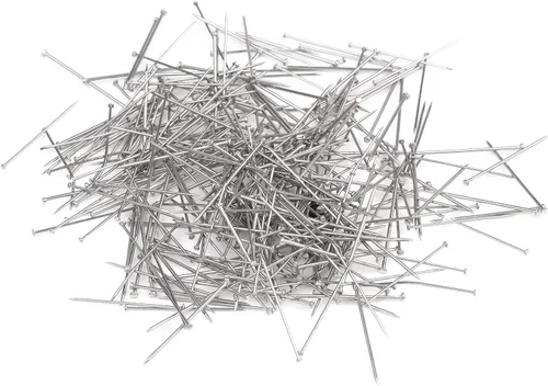 Miniatura 3 de 1000 piezas de alfileres rectos finos, alfileres duraderos de acero inoxidable para modista y costura con cajas de plástico, cabeza plana, alfileres