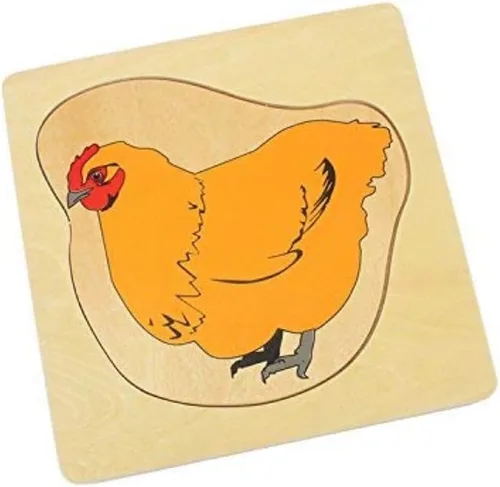 Miniatura 2 de Montessori - Rompecabezas de madera para niños pequeños, ciclo de vida de gallina, huevo, incubación, crecer, caricaturas, rompecabezas de Jingsaw