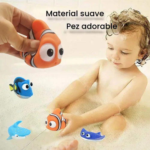 Miniatura 3 de Juguete de ducha para niños, juguetes de chorro de baño para bebés, juguetes de agua para bañera de tiburón, 4 juguetes de piscina para bebés