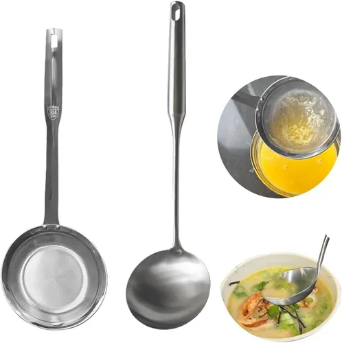 Miniatura 6 de Colador de acero inoxidable de malla fina, filtro de acero inoxidable 2025, colador de red de cocina multifuncional duradero (juego de 2 piezas)