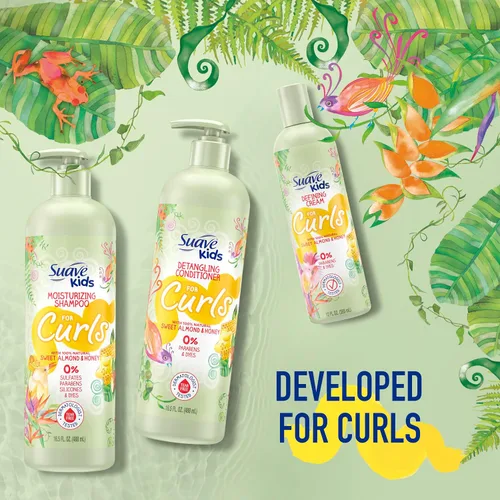 Miniatura 3 de Suave Champú natural para el cabello rizado con miel de almendra dulce para niños, sin desgarros, sin sulfatos, sin parabenos, sin siliconas, sin