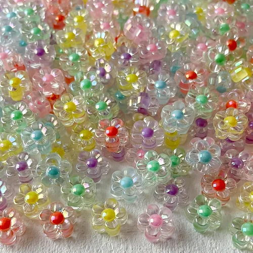 Miniatura 3 de 200 cuentas acrílicas coloridas de color Ab con agujero interior recto transparente para joyería de bricolaje, pulsera, collar, cadena de teléfono