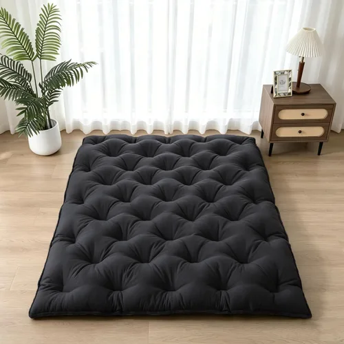 SHOUREN Colchón de futón japonés de 3 pulgadas, tapete de tatami de espuma viscoelástica triturada, plegable, enrollable y portátil, adecuado para