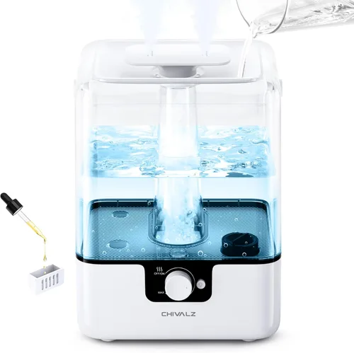 CHIVALZ Humidificadores de 6L para Dormitorio, Habitación Grande, Hogar, Humidificadores de Niebla Fría de Llenado Superior para Guardería de Bebé y