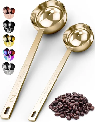 Miniatura 14 de Orblue Juego Premium de Cucharas para Café - 1 Cucharada (15ml) y 2 Cucharadas (30ml) Cuchara Medidora - Cuchara Medidora de Café de Acero Plata