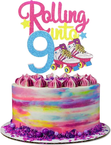 Miniatura 10 de Decoración de pastel de patinaje sobre ruedas de feliz cumpleaños de los años 90, suministros para pasteles de fiesta de los años 90, decoraciones