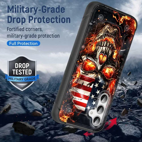 Miniatura 3 de Funda para Galaxy S25, resistente de doble capa de policarbonato duro y silicona suave, resistente a prueba de golpes, funda protectora para Samsung