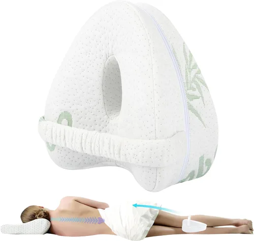 Almohada de rodilla para personas que duermen de lado, almohada de contorno en forma de corazón con soporte de alineación de columna vertebral para