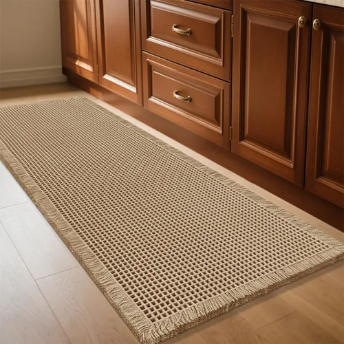 Miniatura 93 de IM HOME Tapete de baño de punto gofre, color caqui, de 24 x 17 pulgadas, tejido bohemio, moderno, absorbente, antideslizante, suave, lavable