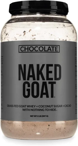 Polvo de proteína de chocolate de cabra NAKED - Polvo de proteína de suero de cabra alimentada con pasto de pequeñas granjas lecheras - Solo 3