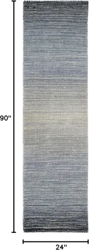 Miniatura 2 de Liora Manne Aruba - Alfombra de lana tejida a mano para interiores, diseño de transición degradado casual (mezclilla degradada)