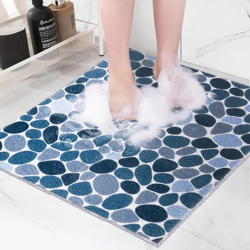 Miniatura 17 de Tapete de ducha cuadrado, Yonala de 24 x 24 pulgadas, elegante tapete de ducha antideslizante para ducha interior, tapete de ducha antideslizante