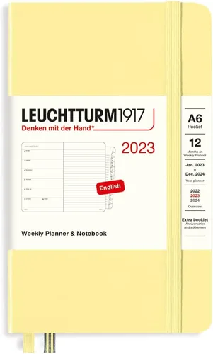 Miniatura 12 de LEUCHTTURM1917 - Agenda semanal y cuaderno mediano (A5) 2023 con folleto extra, rojo (1 de enero - 31 de diciembre de 2023)