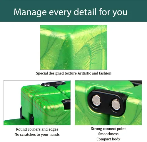Miniatura 3 de QIYI - Pequeño elefante dorado actualizado juguete Infinity Cube Fidget, genial Mini Gadget, el mejor para aliviar el estrés y la ansiedad y matar