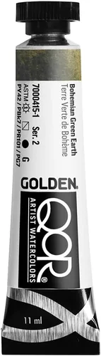 Miniatura 17 de GOLDEN QoR Acuarelas para artistas, Azul cobalto y teja, tubo de 11 ml, pintura profesional de acuarela, semiopaca Verde azulado cobalto