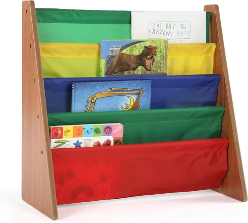 Miniatura 14 de Tot Tutores WO697 Colección de amigos, librería de almacenamiento en bastidor de libros para niños, blanco, rosa y púrpura, Madera maciza