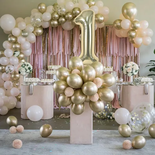 Miniatura 7 de Globos dorados de color champán con el número 11, globos de oro claro, globo de aluminio dorado con forma de corazón con estrella y globo largo