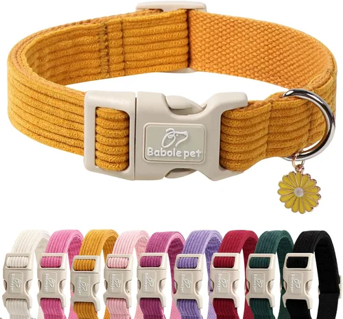 Miniatura 25 de Collar de perro de nailon de Babole Pet - Collares ajustables de cinturilla suave de nailon negro para perros pequeños, medianos y grandes, collar