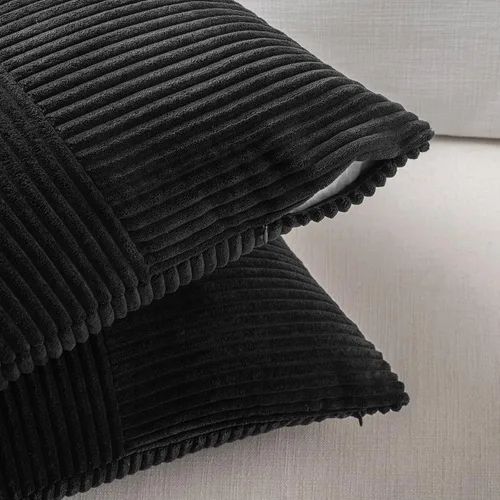 Miniatura 4 de Fancy Homi - Paquete de 2 fundas de almohada decorativas negras de 22 x 22 pulgadas para sala de estar, sofá, cama, rústico, estilo bohemio