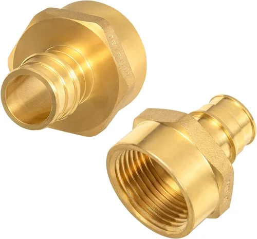 Miniatura 14 de Paquete de 2 adaptadores Pex-A hembra, 1 pulgada hembra NPT a 1 pulgada PEX-A latón expansión PEX-A accesorios PEX-A, latón sin plomo NSF/ANSI 61