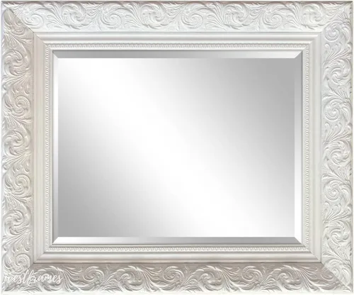 Miniatura 4 de West Frames Espejo de pared con marco en relieve de Bella (22.25" x 28.25", color blanco)