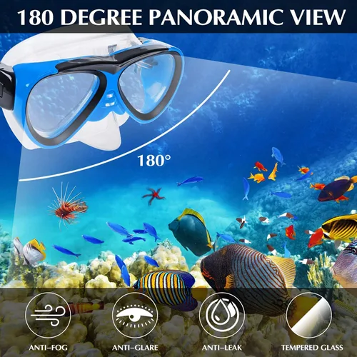 Miniatura 2 de GreenLF Kids Snorkel Set, Anti-Fog Snorkeling Mask with Nose Covers for Youth Junior Child, Boys & Girls Age 5-12, Semi-Dry Diving Scuba Swimming