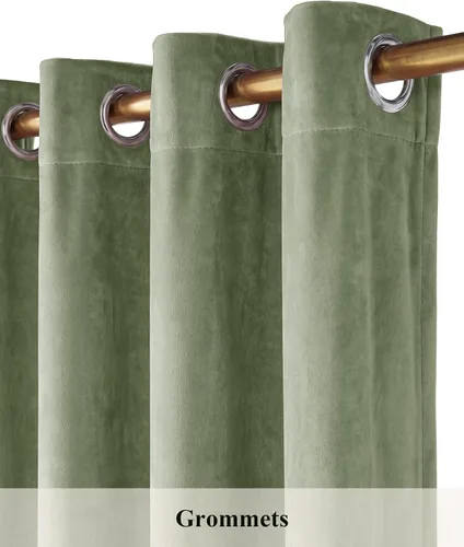 Miniatura 256 de StangH Cortinas de Terciopelo Verde Esmeralda de 96 Pulgadas - Cortinas Opacas de Terciopelo de Lujo Súper Suaves, Elegante Cobertura de Ventana