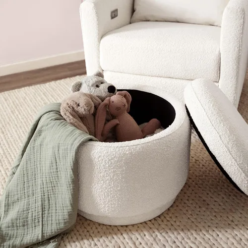 Miniatura 10 de Babyletto Enoki - Otomana de almacenamiento en ramo de marfil, oro Greenguard y certificado CertiPUR-US