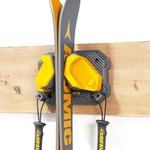 Miniatura 19 de Estante de pared de esquí y snowboard para garaje, se adapta a cualquier tabla, soportes de montaje en pared, almacenamiento sin daños, organizador