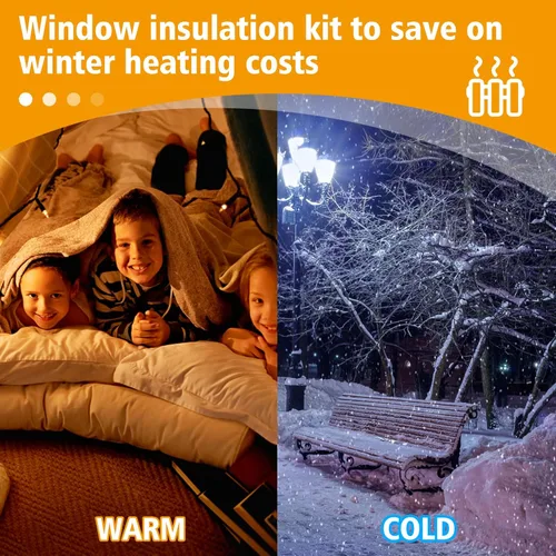 Miniatura 3 de Apipi Aislamiento de ventana grueso para invierno: se adapta a 5 ventanas de 3 x 5 pies, cubierta de película de plástico de sellado duradero, kit