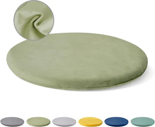 Miniatura 14 de Cojín redondo para silla de 13 pulgadas, cojín de asiento de espuma viscoelástica desmontable, cojín de taburete circular, almohadilla Azul marino