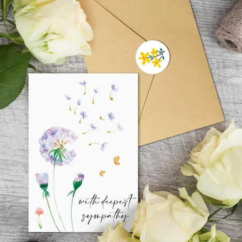 Miniatura 3 de Obbyidk Paquete de 40 tarjetas de condolencias con sobres, tarjetas de condolencia de flores de acuarela, tarjeta de duelo, juego de caja a granel