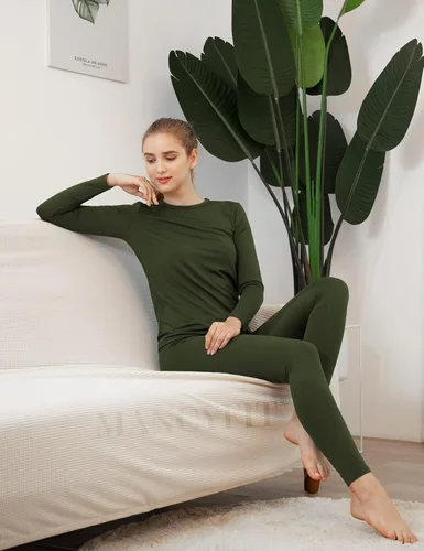 Miniatura 6 de MANCYFIT - Conjunto de ropa interior térmica para mujer con forro polar ultra suave