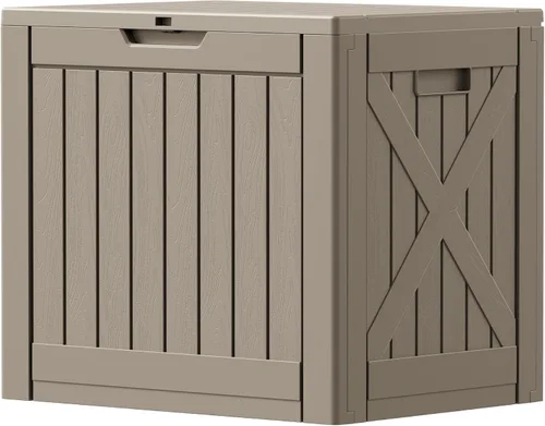 Miniatura 8 de Patiowell Caja de resina de 30 galones, caja de almacenamiento al aire libre para muebles de patio, entregas, suministros de piscina, impermeable