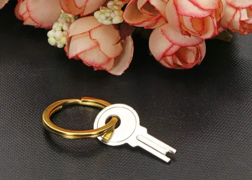 Miniatura 6 de Tupalizy Llavero redondo plano con placa de perro dividida de metal para llaves del hogar, automóvil, manualidades y cordones de cinturón, 20