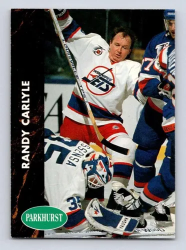 1991-92 Parkhurst #418 Randy Carlyle Winnipeg Jets Official NHL Hockey Card in Raw (NM or Better) Condition