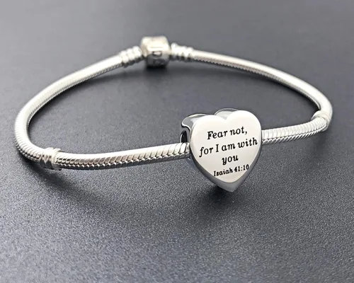 Miniatura 5 de MUERDOU Pulsera con dije de corazón en forma de versículo bíblico cristiano oración fe joyería religiosa regalos para mujeres