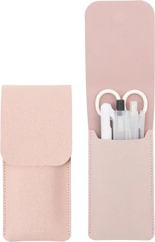 Miniatura 15 de LHiDS Estuche de cuero para lápices, bolsa para tres fuentes, bolígrafos y bolígrafos rollerball, estuche para lápices pequeño, organizador