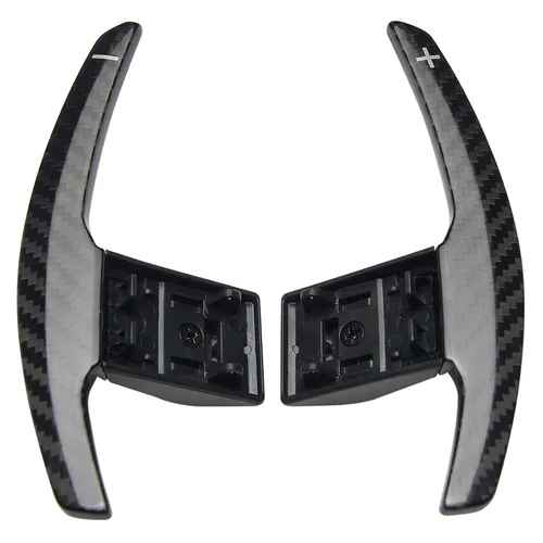 Cubierta de fibra de carbono real para volante de cambio extendida compatible con BMW F01 F02 F06 F07 F10 F13 F15 F20 F21 F30 F45 F48 F80 F83 I12 M2