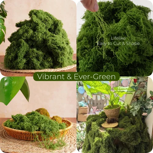 Miniatura 3 de USMOLA Musgo verde falso de 16 onzas para manualidades, musgo artificial para decoración de plantas en maceta, musgo a granel para uso en interiores