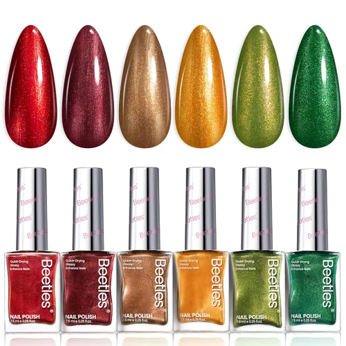 Miniatura 10 de Beetles - Juego de esmaltes de uñas pastel, 6 colores, rosa, azul, amarillo, nude, rosa, morado, juego de esmalte de uñas de secado rápido, secado