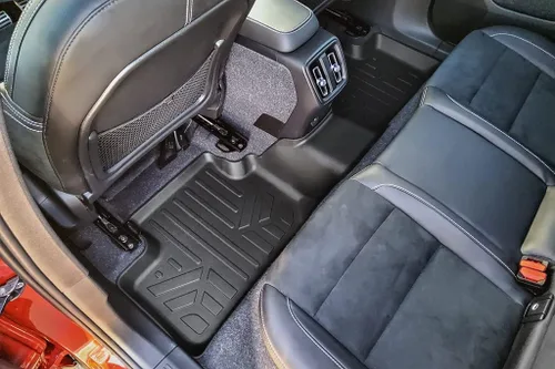 Miniatura 2 de SMARTLINER Alfombrillas negras de segunda fila para todo tipo de clima, compatibles con Volvo XC40 Recharge 2021-2023, recarga Volvo C40 2022-2023