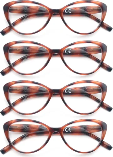Miniatura 8 de Gafas de Lectura para Mujeres, Ligeras y Elegantes, Lindas Lentes para Leer con Bisagras de Resorte, Juego de 4 Pares