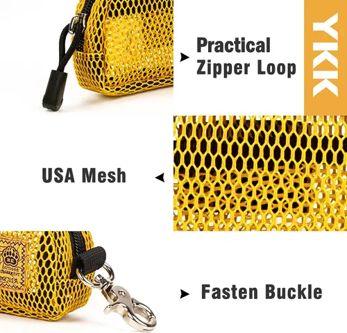 Miniatura 7 de Rough Enough - Juego de bolsa de aseo transparente y bolsa de malla con cremallera pequeña, Amarillo Dorado