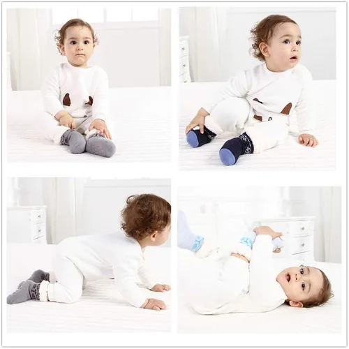 Miniatura 2 de 3 Pairs Toddler Girl Boy Sherpa-lined Fuzzy Socks Anti Skid with Grips, Baby Girl Boy Christmas Socks Kids Slipper Socks