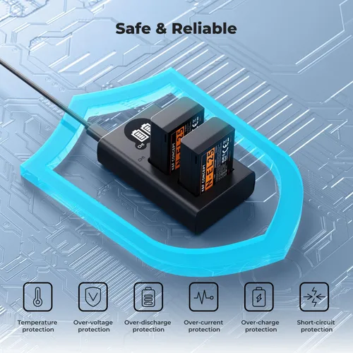 Miniatura 5 de K&F CONCEPT Batería EN-EL25 de 1600 mAh 2 unidades EN-EL25A y cargador de batería LCD dual para Nikon Z50II, Z50, Z30, Z FC Camera MH-32 Cargador