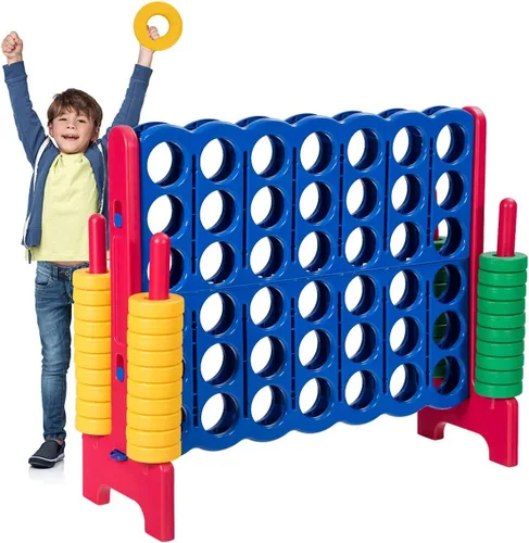 Miniatura 12 de Costzon Giant 4 en una fila, Juego de mesa Jumbo de 4 a puntuación para niños y adultos, juego de conexión de patio interior y exterior, 1.07 m
