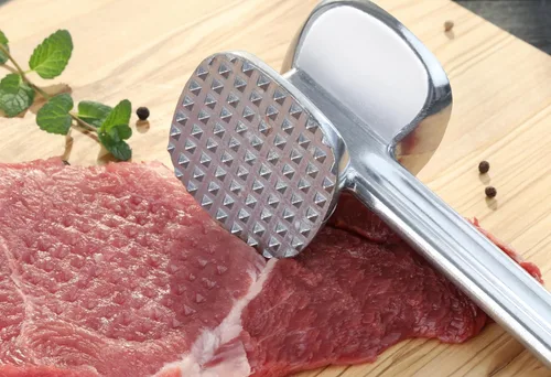 Miniatura 8 de New Star Foodservice 36374 Ablandador de carne de aluminio fundido resistente, 10 pulgadas